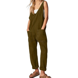 image:imageWIHOLL Jumpsuits For Women Fashion Jean Overalls 90S With Pocket Moss Stone Xs