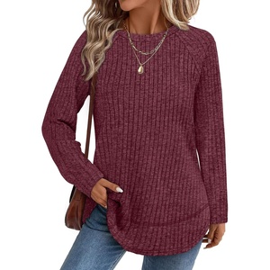 image:imageWIHOLL Long Sleeve Shirts for Women Fall Sweaters Lightweight Trendy Tops2fuchsia