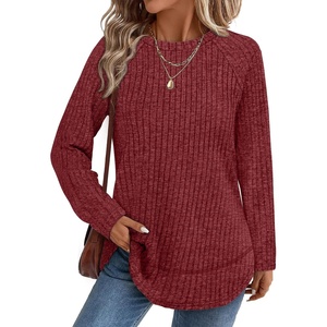 image:imageWIHOLL Long Sleeve Shirts for Women Fall Sweaters Lightweight Trendy Tops2red