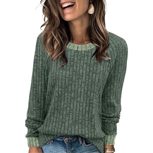 image:imageWIHOLL Long Sleeve Shirts for Women Lightweight Sweaters Fall Outfits 2026 Color Block Winter Clothing Dressy Casual Soft02green