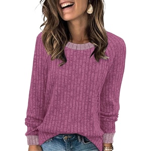 image:imageWIHOLL Long Sleeve Shirts for Women Lightweight Sweaters Fall Outfits 2026 Color Block Winter Clothing Dressy Casual Soft05hot Pink