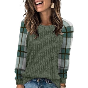 image:imageWIHOLL Long Sleeve Shirts for Women Lightweight Sweaters Fall Outfits 2026 Color Block Winter Clothing Dressy Casual Soft08green Plaid