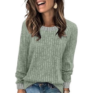 image:imageWIHOLL Long Sleeve Shirts for Women Lightweight Sweaters Fall Outfits 2026 Color Block Winter Clothing Dressy Casual Soft08light Green