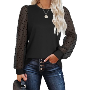 image:imageWIHOLL Long Sleeve Shirts for Women Tops Tunic Fall Trendy Crew Neck ClothesBlack