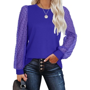 image:imageWIHOLL Long Sleeve Shirts for Women Tops Tunic Fall Trendy Crew Neck ClothesBright Blue