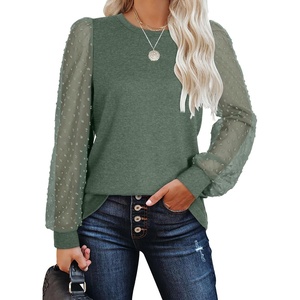 image:imageWIHOLL Long Sleeve Shirts for Women Tops Tunic Fall Trendy Crew Neck ClothesDeepgreen