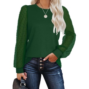 image:imageWIHOLL Long Sleeve Shirts for Women Tops Tunic Fall Trendy Crew Neck ClothesGreen