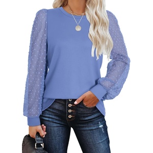 image:imageWIHOLL Long Sleeve Shirts for Women Tops Tunic Fall Trendy Crew Neck ClothesLight Blue