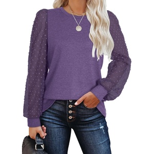 image:imageWIHOLL Long Sleeve Shirts for Women Tops Tunic Fall Trendy Crew Neck ClothesPurple
