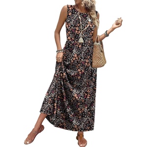 image:imageWIHOLL Summer Dresses for Women 2026 Maxi Dresses Long Flowy A Line Sleeveless Sundresses with PocketsColorful Flowers