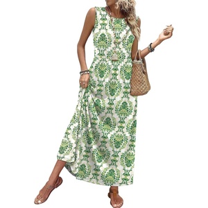 image:imageWIHOLL Summer Dresses for Women 2026 Maxi Dresses Long Flowy A Line Sleeveless Sundresses with PocketsFloral Green