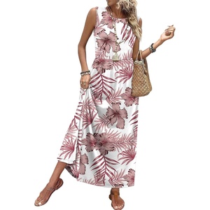 image:imageWIHOLL Summer Dresses for Women 2026 Maxi Dresses Long Flowy A Line Sleeveless Sundresses with PocketsFloral Pink