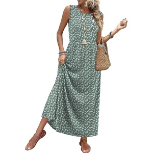 image:imageWIHOLL Summer Dresses for Women 2026 Maxi Dresses Long Flowy A Line Sleeveless Sundresses with PocketsGreen Print