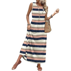 image:imageWIHOLL Summer Dresses for Women 2026 Maxi Dresses Long Flowy A Line Sleeveless Sundresses with PocketsMultistriped