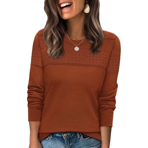 image:imageWIHOLL Sweaters for Women Crewneck Crochet Tops Long Sleeve 2026 Fall Winter Outfits Fashion ClothingCamarel