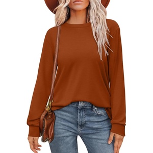 image:imageWIHOLL Womens Long Sleeve Shirts Loose Fits Fall Outfits Basic Casual Tunic Tops Crewneck Clothes