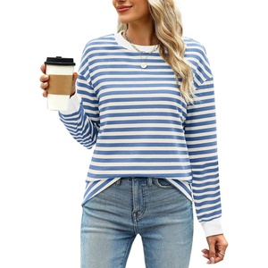 image:imageWIHOLL Womens Tunic Tops Long Sleeve Striped Shirts Crewneck Tops