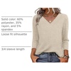 image:imageWIHOLL 34 Length Sleeve Womens Tops Lightweight Summer Fall OutfitsBeige