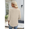 image:imageWIHOLL 34 Length Sleeve Womens Tops Lightweight Summer Fall OutfitsBeige
