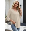 image:imageWIHOLL 34 Length Sleeve Womens Tops Lightweight Summer Fall OutfitsBeige