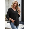 image:imageWIHOLL 34 Length Sleeve Womens Tops Lightweight Summer Fall OutfitsBlack