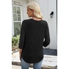 image:imageWIHOLL 34 Length Sleeve Womens Tops Lightweight Summer Fall OutfitsBlack