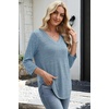 image:imageWIHOLL 34 Length Sleeve Womens Tops Lightweight Summer Fall OutfitsBlue