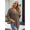 image:imageWIHOLL 34 Length Sleeve Womens Tops Lightweight Summer Fall OutfitsCoffee