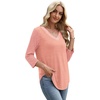 image:imageWIHOLL 34 Length Sleeve Womens Tops Lightweight Summer Fall OutfitsCoral