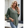 image:imageWIHOLL 34 Length Sleeve Womens Tops Lightweight Summer Fall OutfitsGreen