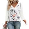 image:imageWIHOLL 34 Length Sleeve Womens Tops Lightweight Summer Fall OutfitsPrint 02