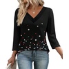 image:imageWIHOLL 34 Length Sleeve Womens Tops Lightweight Summer Fall OutfitsPrint 04