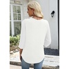 image:imageWIHOLL 34 Length Sleeve Womens Tops Lightweight Summer Fall OutfitsWhite