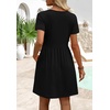 image:imageWIHOLL Dresses for Women 2026 Casual Summer V Neck Babydoll Dress Short Sleeve Fashion Beach Vacation ClothesBlack