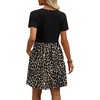 image:imageWIHOLL Dresses for Women 2026 Casual Summer V Neck Babydoll Dress Short Sleeve Fashion Beach Vacation ClothesBlack Leopard