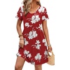image:imageWIHOLL Dresses for Women 2026 Casual Summer V Neck Babydoll Dress Short Sleeve Fashion Beach Vacation ClothesBoho Lily
