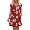image:imageWIHOLL Dresses for Women 2026 Casual Summer V Neck Babydoll Dress Short Sleeve Fashion Beach Vacation ClothesBoho Lily