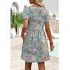 image:imageWIHOLL Dresses for Women 2026 Casual Summer V Neck Babydoll Dress Short Sleeve Fashion Beach Vacation ClothesLight Blue Floral