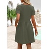 image:imageWIHOLL Dresses for Women 2026 Casual Summer V Neck Babydoll Dress Short Sleeve Fashion Beach Vacation ClothesThe Green