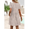 image:imageWIHOLL Dresses for Women 2026 Casual Summer V Neck Babydoll Dress Short Sleeve Fashion Beach Vacation ClothesThe Leopard