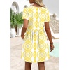 image:imageWIHOLL Dresses for Women 2026 Casual Summer V Neck Babydoll Dress Short Sleeve Fashion Beach Vacation ClothesThe Yellow Boho