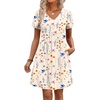 image:imageWIHOLL Dresses for Women 2026 Casual Summer V Neck Babydoll Dress Short Sleeve Fashion Beach Vacation ClothesYellow Floral