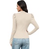 image:imageWIHOLL Long Sleeve Shirt for Women Puff Sleeve Knit Tops 2026 Crew Neck Casual Basic TShirtsBeige