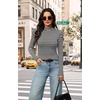 image:imageWIHOLL Long Sleeve Shirt for Women Puff Sleeve Knit Tops 2026 Crew Neck Casual Basic TShirtsBlack and White Stripes