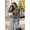 image:imageWIHOLL Long Sleeve Shirt for Women Puff Sleeve Knit Tops 2026 Crew Neck Casual Basic TShirtsLeopard Prin