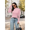 image:imageWIHOLL Long Sleeve Shirt for Women Puff Sleeve Knit Tops 2026 Crew Neck Casual Basic TShirtsPink