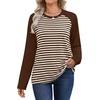 image:imageWIHOLL Long Sleeve Shirts for Women Crewneck Tops Fall Clothes Outfits 2026BrownApricot