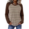 image:imageWIHOLL Long Sleeve Shirts for Women Crewneck Tops Fall Clothes Outfits 2026BrownApricot