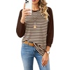 image:imageWIHOLL Long Sleeve Shirts for Women Crewneck Tops Fall Clothes Outfits 2026BrownApricot