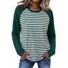 image:imageWIHOLL Long Sleeve Shirts for Women Crewneck Tops Fall Clothes Outfits 2026GreenWhite